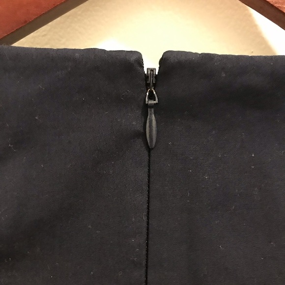 COS Peplum Eyelet Dress 2 cotton navy blue short sleeves knee length - Picture 7 of 10